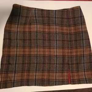 Wool Plaid Skirt